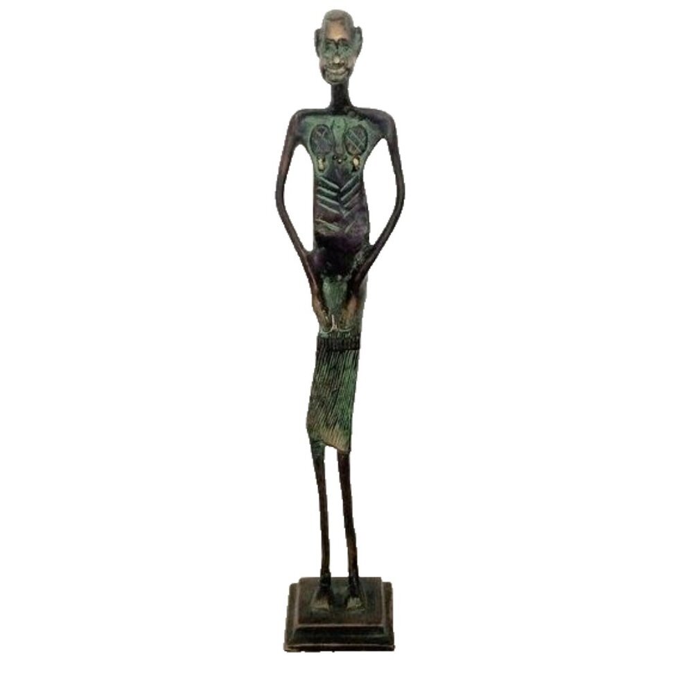 African Tribal Heavy Metal Art Figurine Statue Vintage